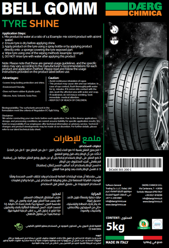 [DC600 301 2100] BELL GOMM Tyre Shine 210KG